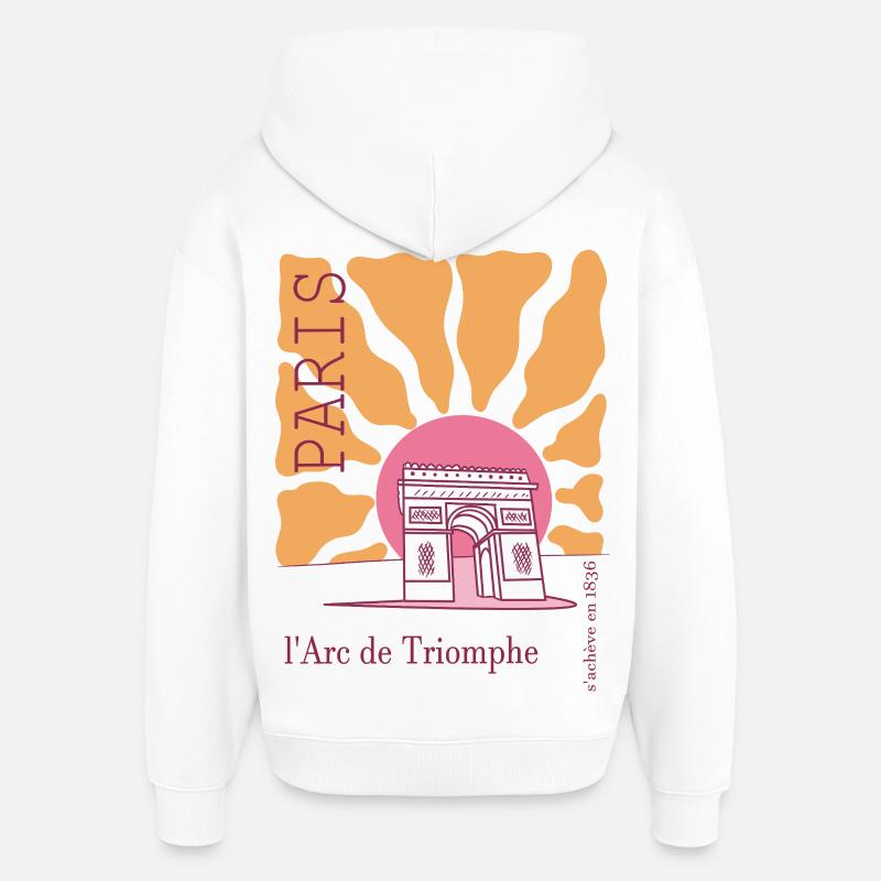 France arc de triomphe - Sweat à capuche unisexe Stanley/Stella Oversized - blanc