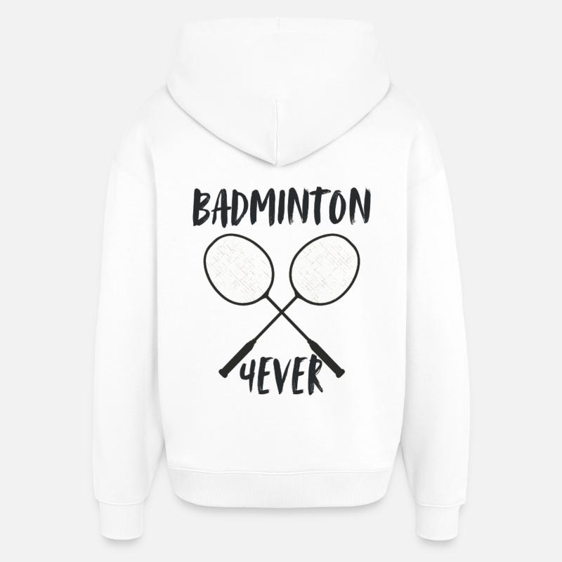 Badminton Forever Schläger - Oversized Unisex Hoodie von Stanley/Stella - Weiß