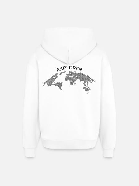Explorer T-Shirt / Weltkarte / Geography - Oversized Unisex Hoodie von Stanley/Stella - Weiß