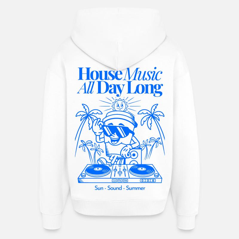 Musique d’été - Sweat à capuche unisexe Stanley/Stella Oversized - blanc