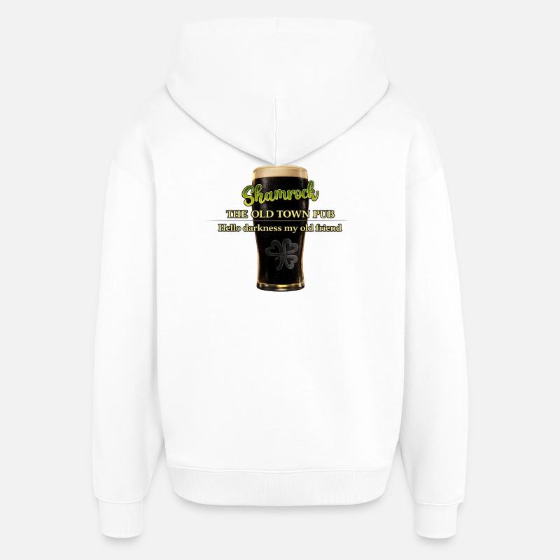 Hello_Darkness_Print - Sweat à capuche unisexe Stanley/Stella Oversized - blanc