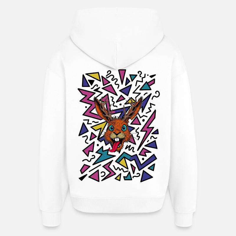 Raurackl Années 90 - Sweat à capuche unisexe Stanley/Stella Oversized - blanc
