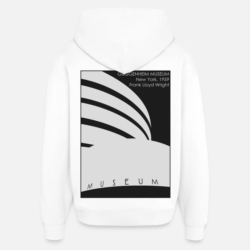 Architecture moderne: Musée Guggenheim - Sweat à capuche unisexe Stanley/Stella Oversized - blanc