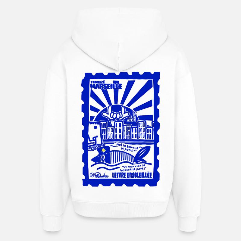 Timbré Marseille - Sweat à capuche unisexe Stanley/Stella Oversized - blanc