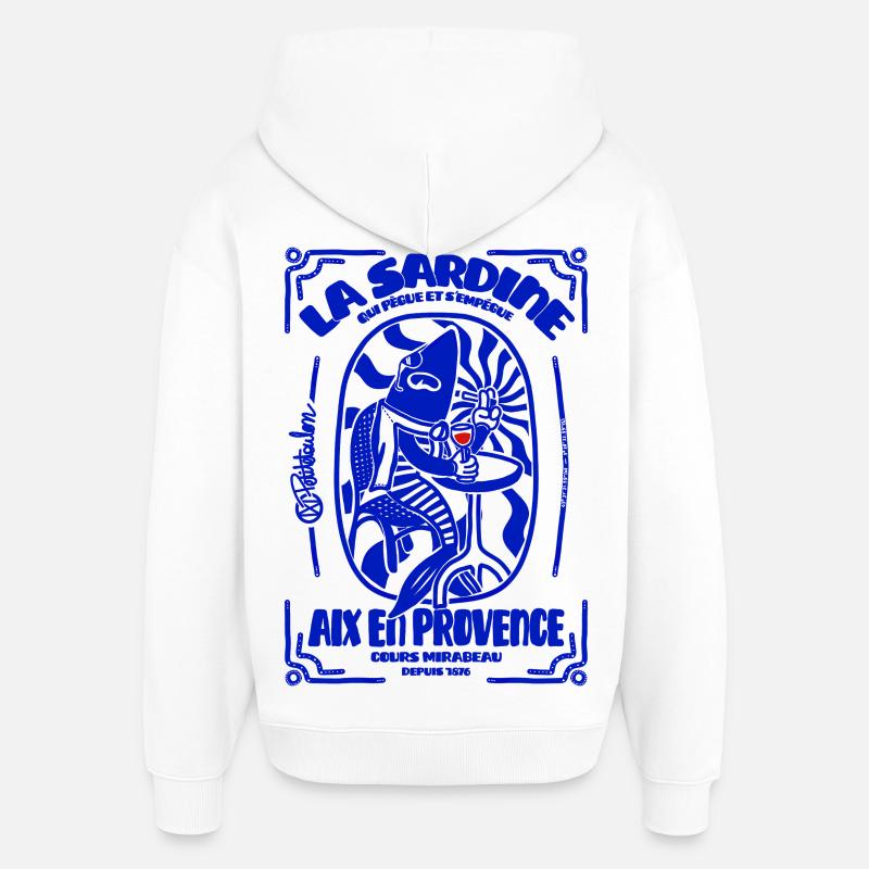 Sardine Aix En Provence - Sweat à capuche unisexe Stanley/Stella Oversized - blanc