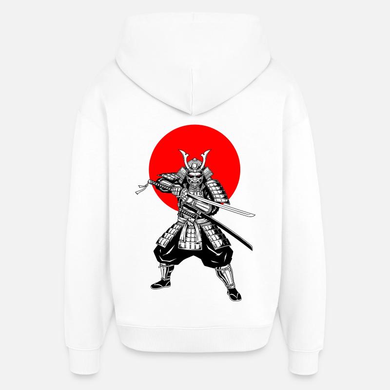 Samouraï à la japonaise - Sweat à capuche unisexe Stanley/Stella Oversized - blanc