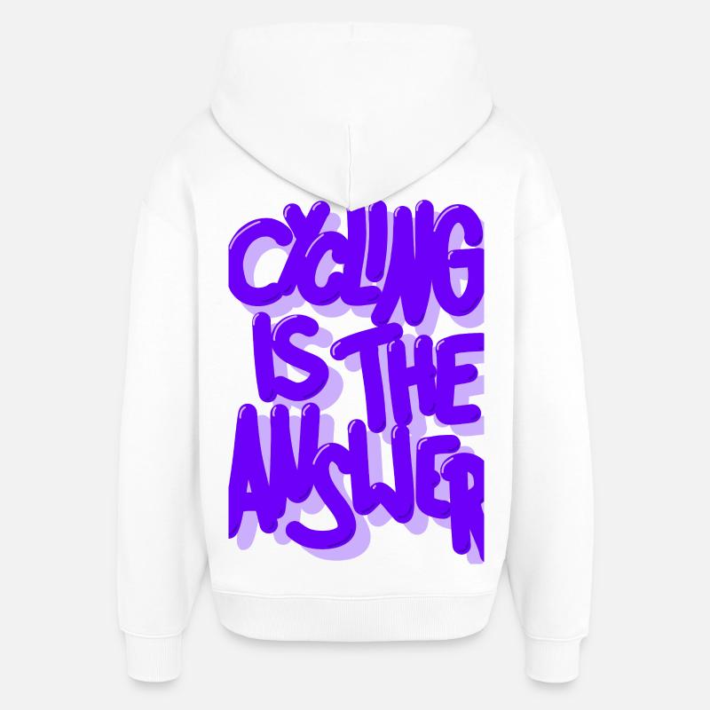 Cycling is the answer lila - Oversized Unisex Hoodie von Stanley/Stella - Weiß