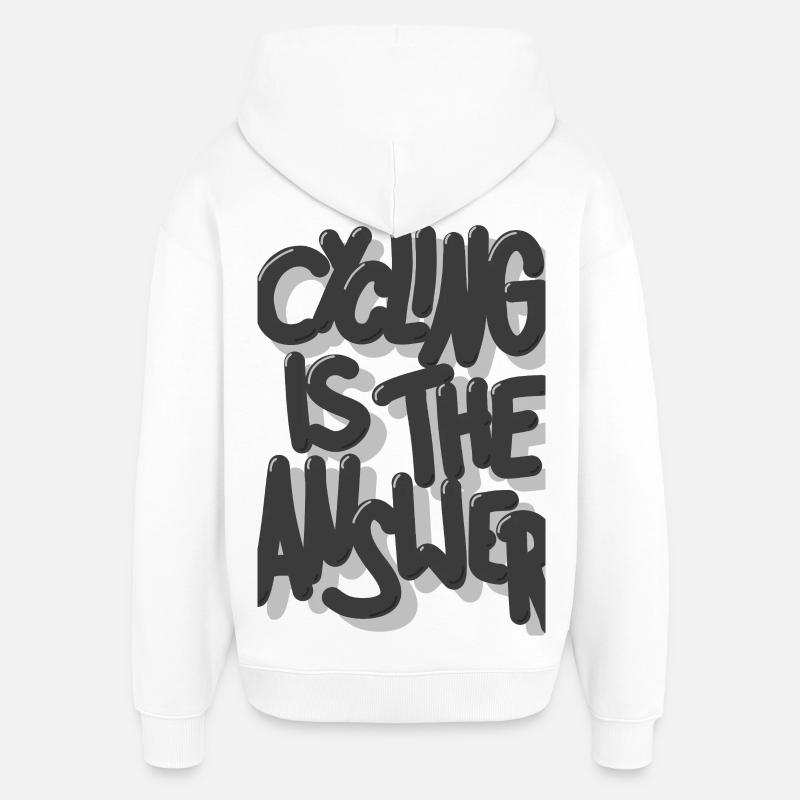 Cycling is the answer grau - Oversized Unisex Hoodie von Stanley/Stella - Weiß