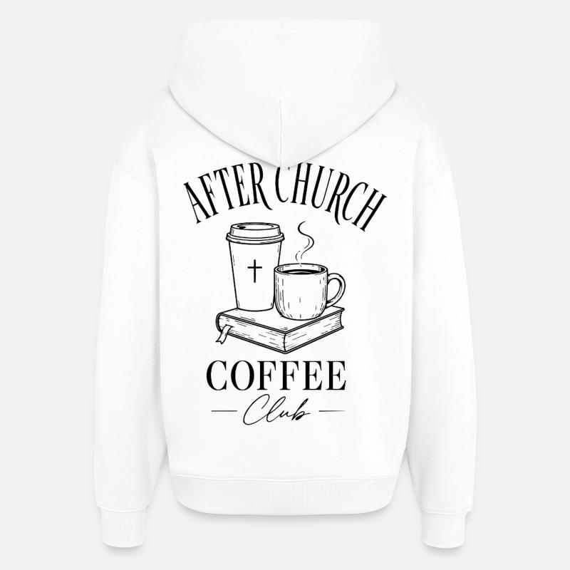 Café de l’église - Sweat à capuche unisexe Stanley/Stella Oversized - blanc