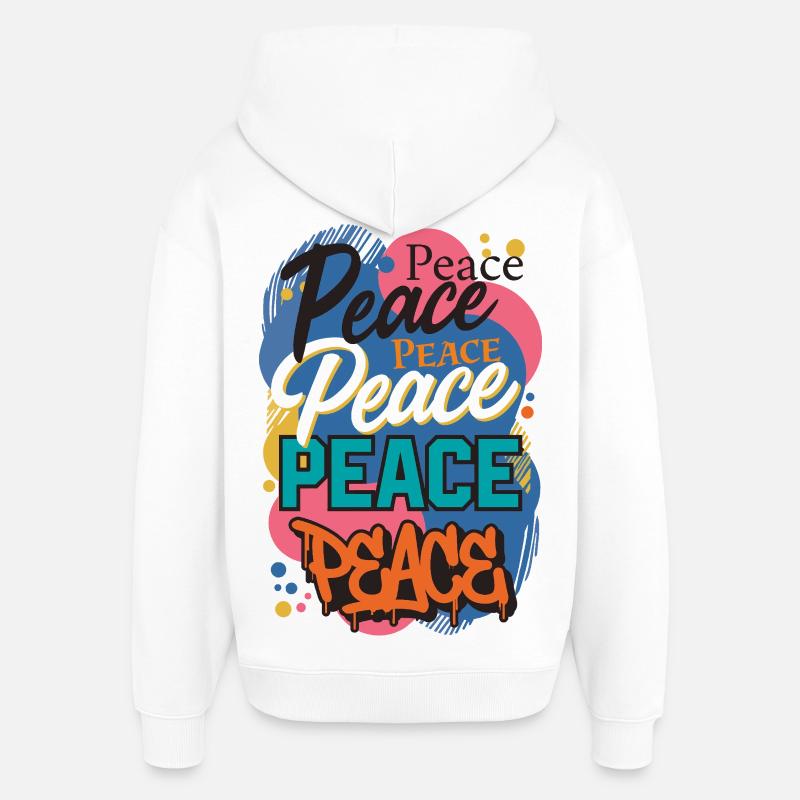 Peace as graffiti - Oversized Unisex Hoodie by Stanley/Stella - white