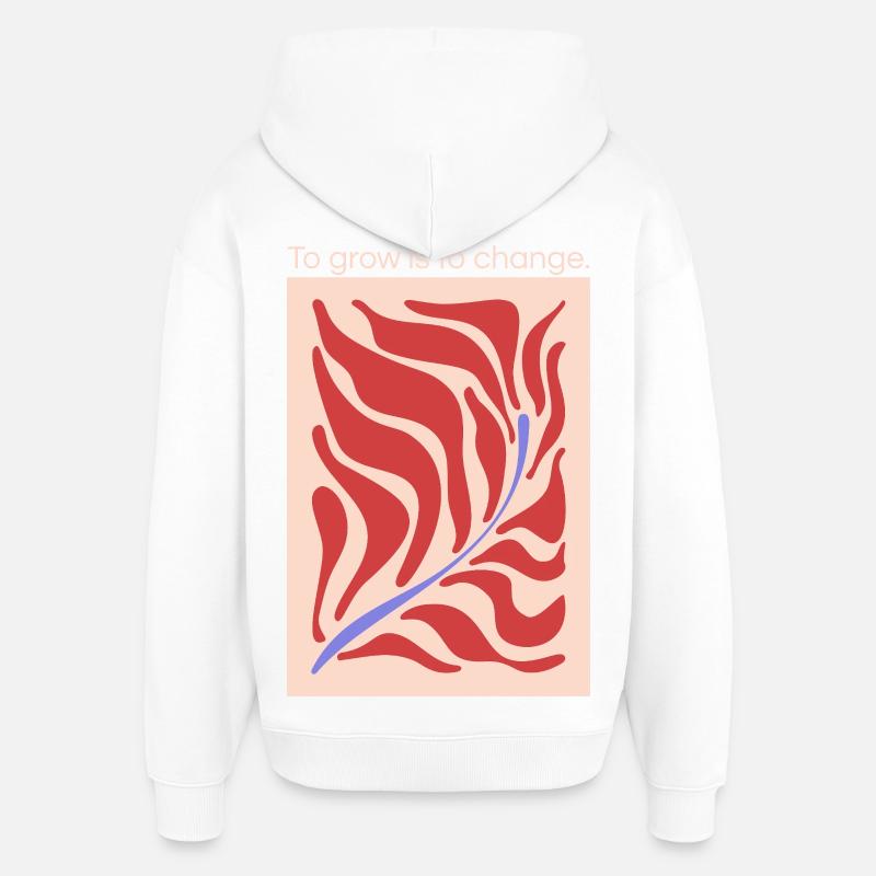 Growth through change – leaf shape pattern - Oversized Unisex Hoodie by Stanley/Stella - white