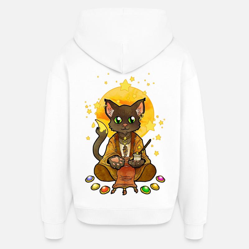 Saint Chat illustration - Sweat à capuche unisexe Stanley/Stella Oversized - blanc