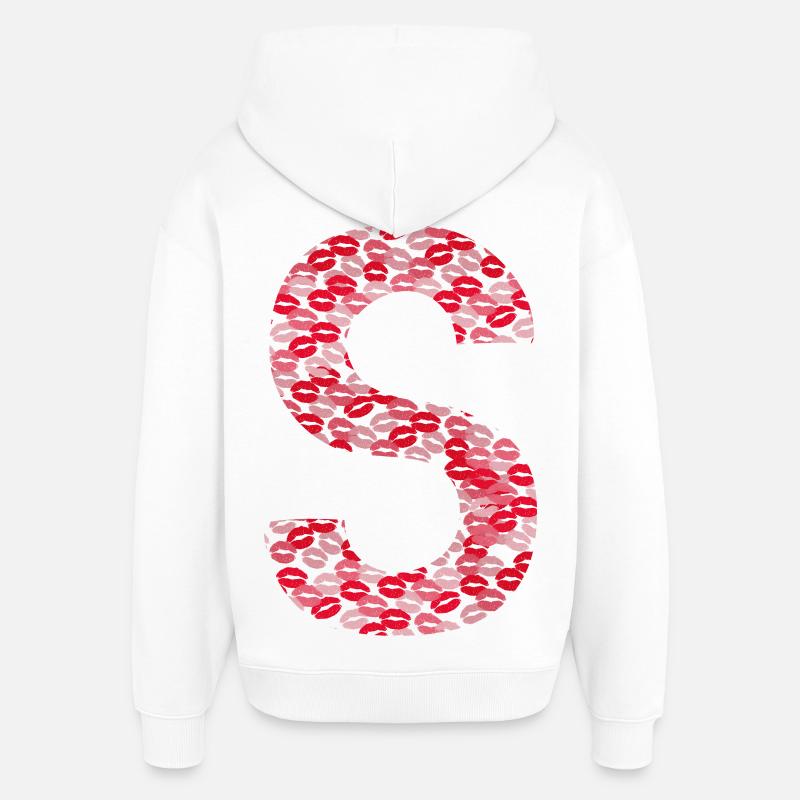 Buchstabe S - Vorname Initiales Geschenk - Oversized Unisex Hoodie von Stanley/Stella - Weiß