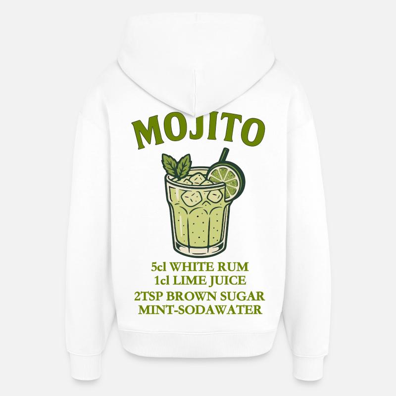 Mojito Design mit Limette und Minze - Oversized Unisex Hoodie von Stanley/Stella - Weiß
