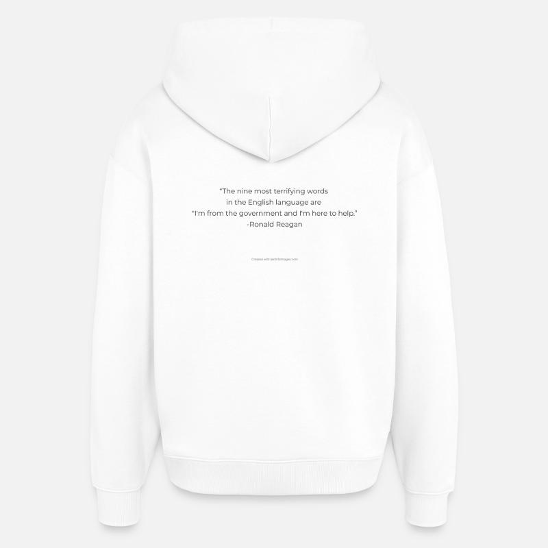 Reagan_quote - Sweat à capuche unisexe Stanley/Stella Oversized - blanc