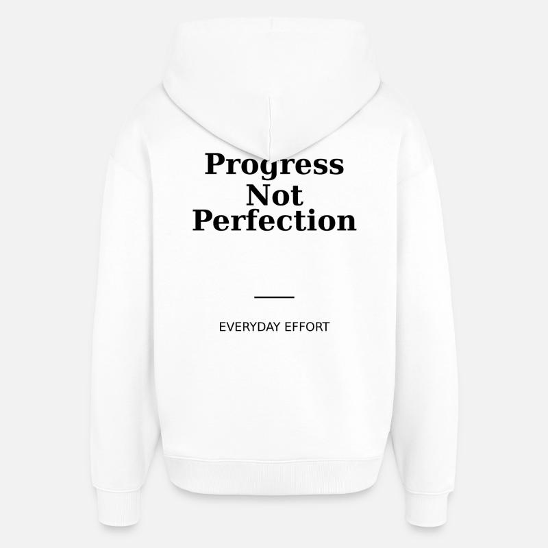 Fortschritt statt Perfektion - Oversized Unisex Hoodie von Stanley/Stella - Weiß