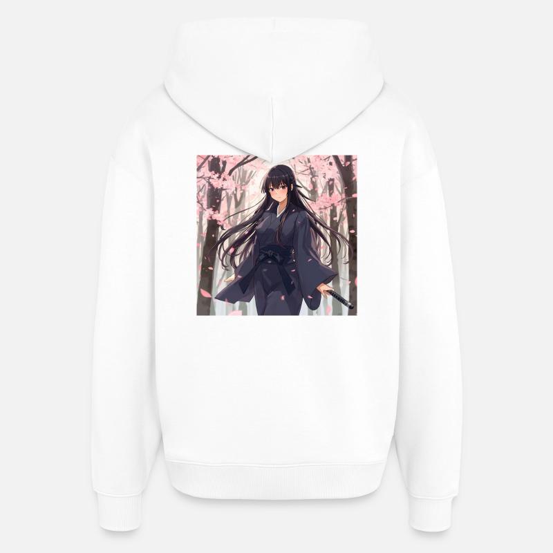 Sakura Schatten Samurai - Oversized Unisex Hoodie von Stanley/Stella - Weiß