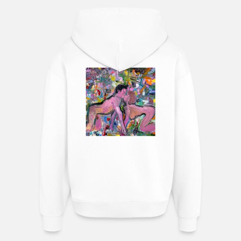 Le baiser - Sweat à capuche unisexe Stanley/Stella Oversized - blanc