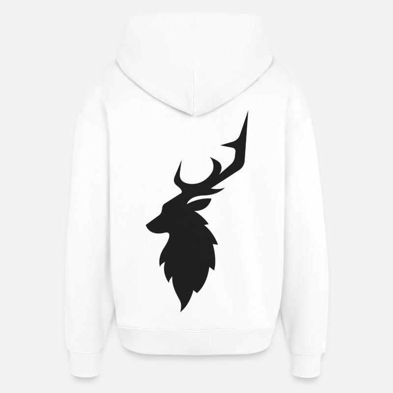 schwarzer Hirsch - Oversized Unisex Hoodie von Stanley/Stella - Weiß