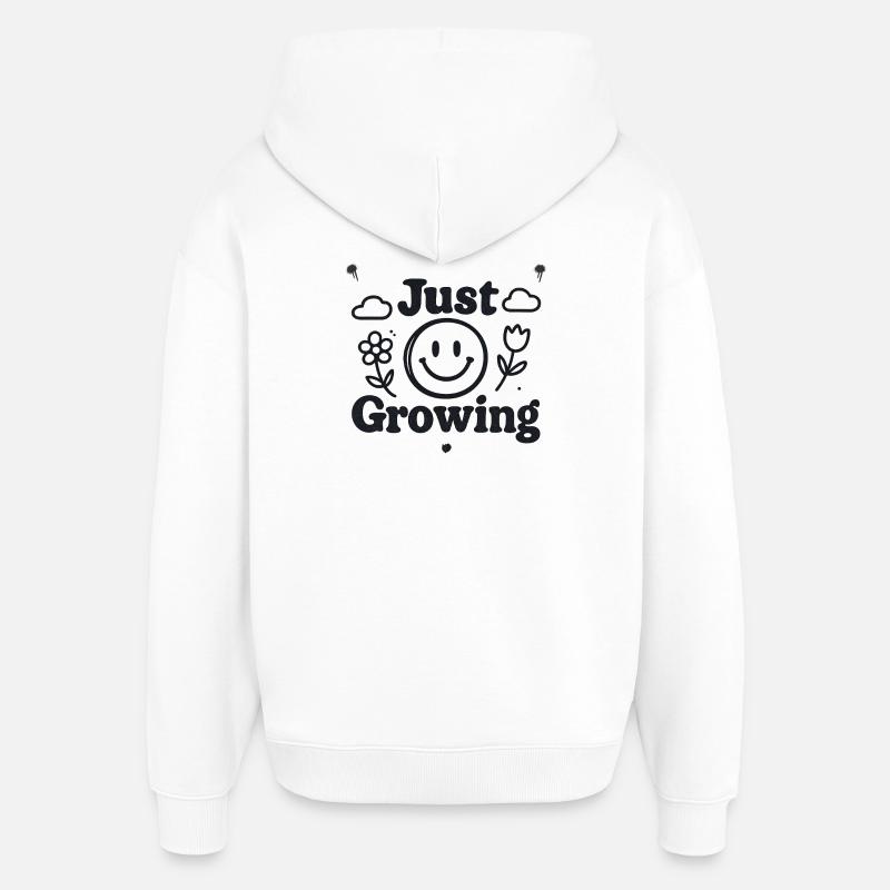 Juste grandir - Sweat à capuche unisexe Stanley/Stella Oversized - blanc