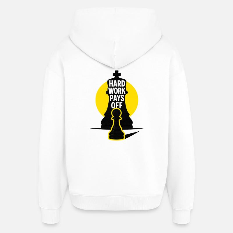 HardWorkPaysOff - Sweat à capuche unisexe Stanley/Stella Oversized - blanc