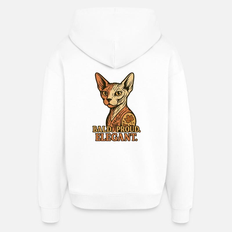 Chat Sphynx - Sweat à capuche unisexe Stanley/Stella Oversized - blanc