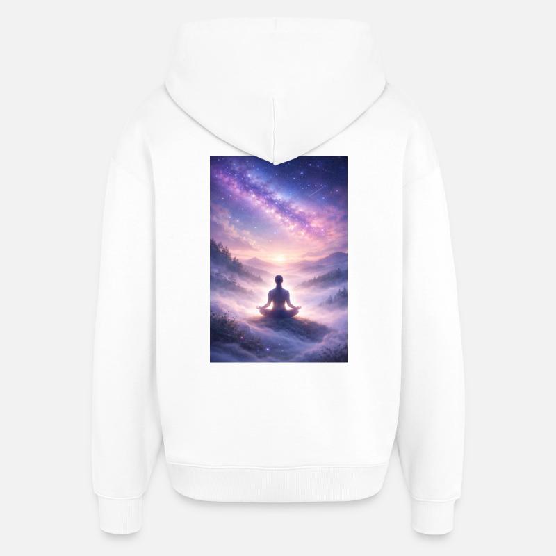 Méditation Étoilée et Silencieuse - Sweat à capuche unisexe Stanley/Stella Oversized - blanc
