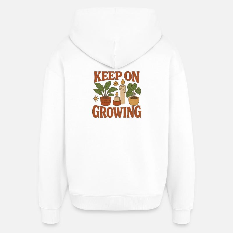Keep_on_Growing - Sweat à capuche unisexe Stanley/Stella Oversized - blanc