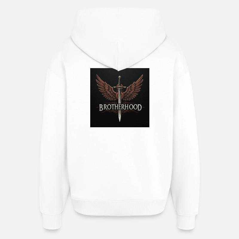 Fraternité Ailée Épée - Sweat à capuche unisexe Stanley/Stella Oversized - blanc