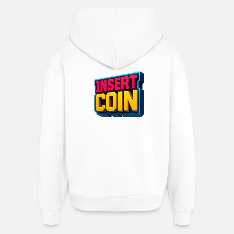 Conception de jeu rétro néon - Sweat à capuche unisexe Stanley/Stella Oversized - blanc