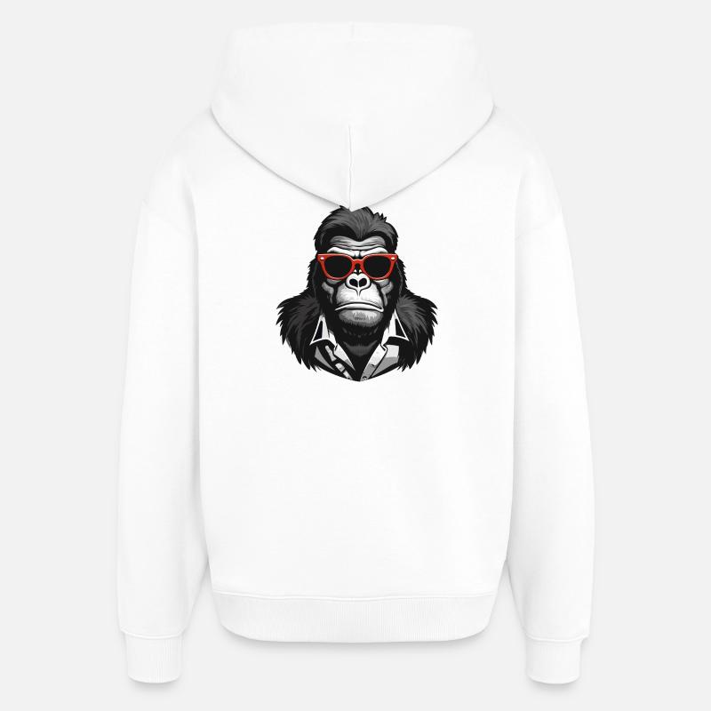 gorille, singe, primate - Sweat à capuche unisexe Stanley/Stella Oversized - blanc