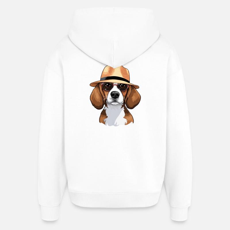 Cavalier Re Carlo, Beagle, Cane - Stanley/Stella Oversized Felpa con cappuccio unisex - bianco