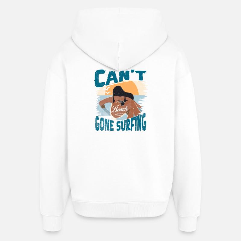 Plage et surf : liberté & aventure - Sweat à capuche unisexe Stanley/Stella Oversized - blanc