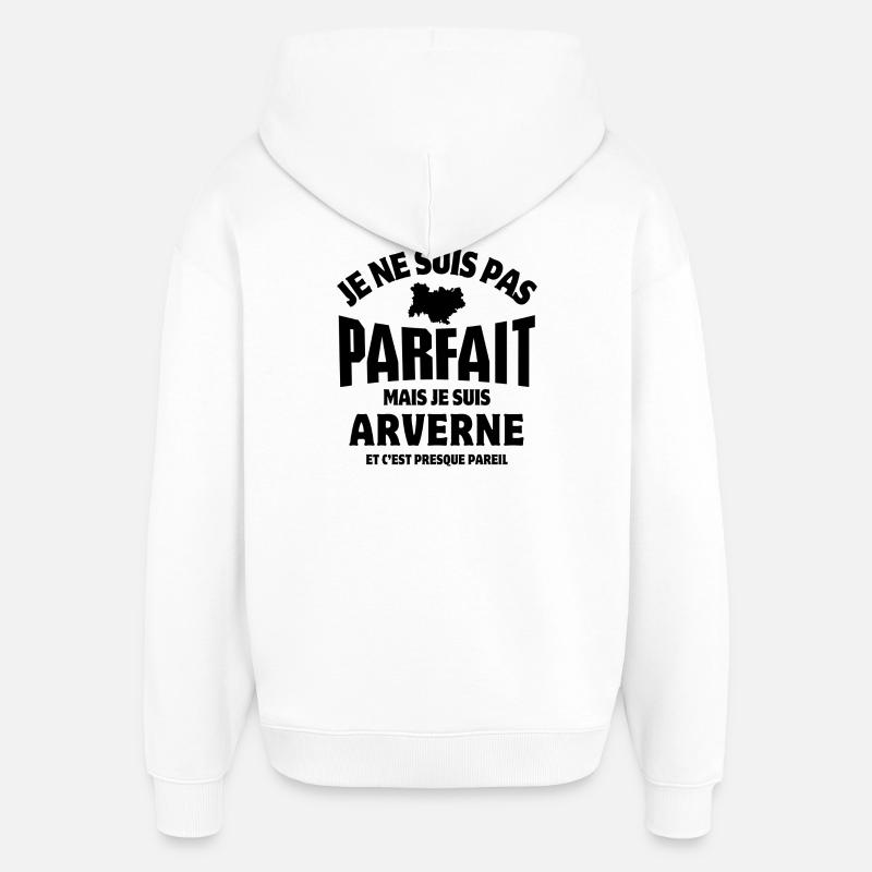 Auvergne, je suis auvergnat - Sweat à capuche unisexe Stanley/Stella Oversized - blanc