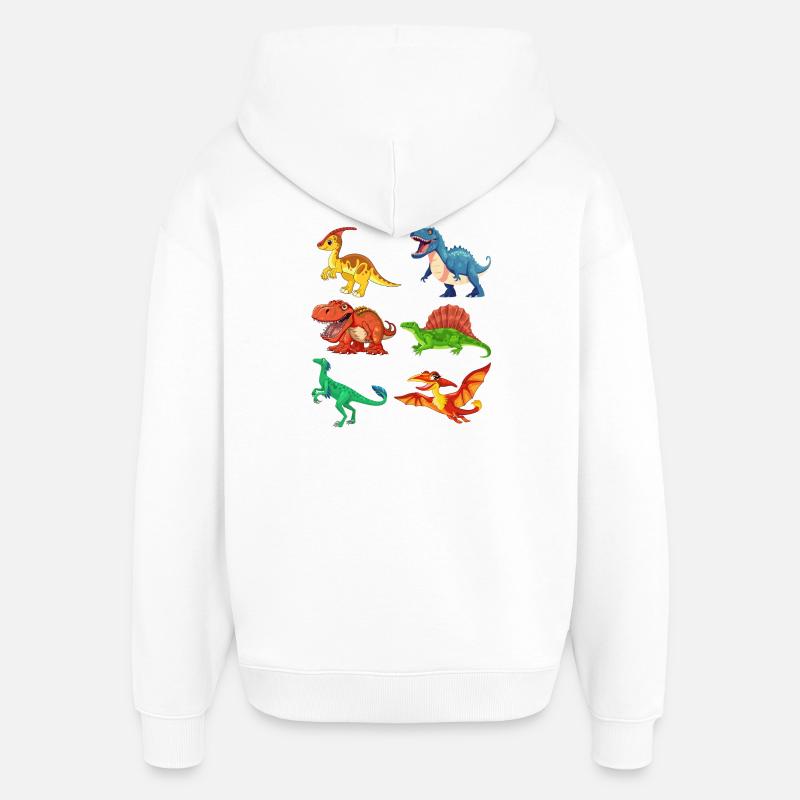 dino, dinosaure, j'aime les dinosaures - Sweat à capuche unisexe Stanley/Stella Oversized - blanc