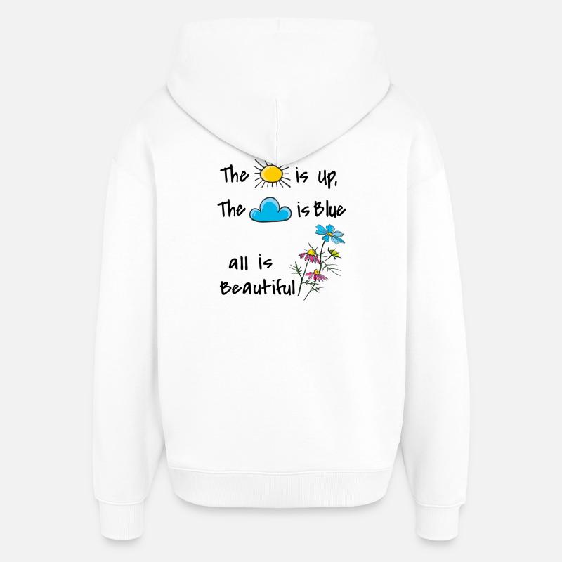 La vie est belle - Sweat à capuche unisexe Stanley/Stella Oversized - blanc