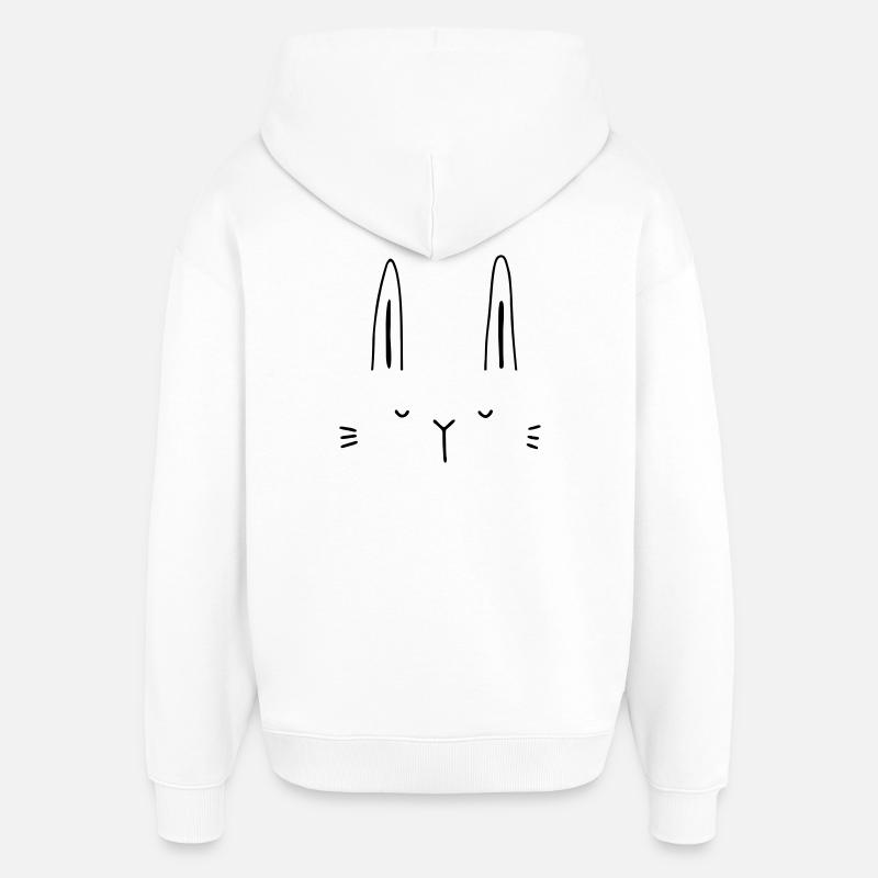 Kanin ansikte ansikte present idé - Stanley/Stella Oversized Huvtröja Unisex - vit