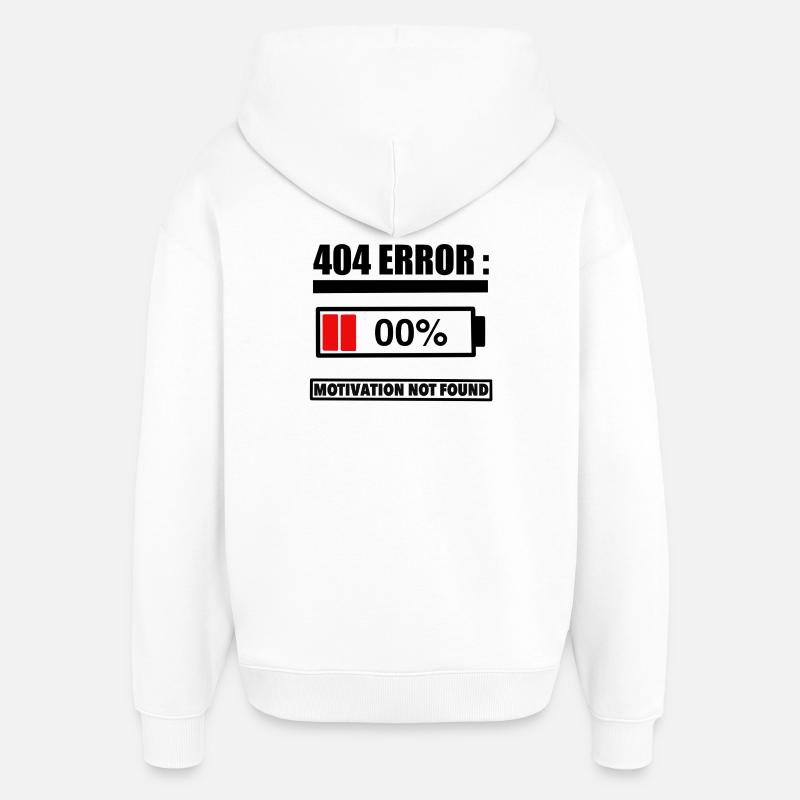 Cadeau humour geek 404 error - Sweat à capuche unisexe Stanley/Stella Oversized - blanc