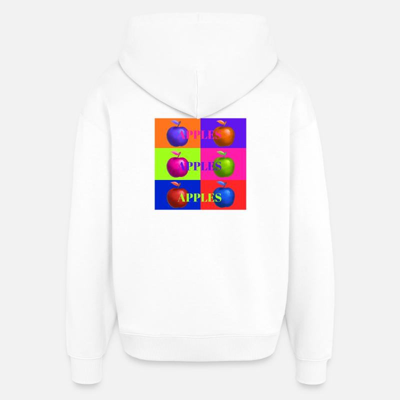 Pop Art Apple Collage Design - Sweat à capuche unisexe Stanley/Stella Oversized - blanc
