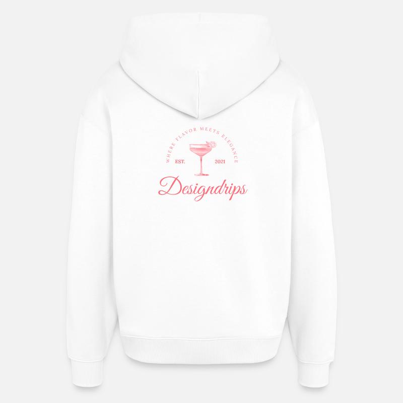 Imprimé rose – Saveur rencontre élégance - Sweat à capuche unisexe Stanley/Stella Oversized - blanc