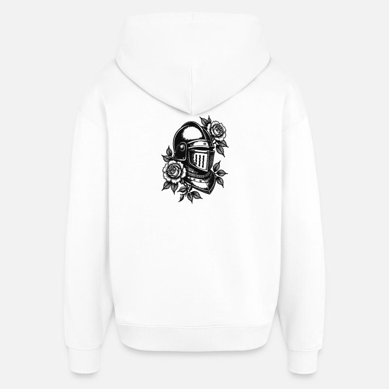 Casque du Chevalier Rose - Sweat à capuche unisexe Stanley/Stella Oversized - blanc