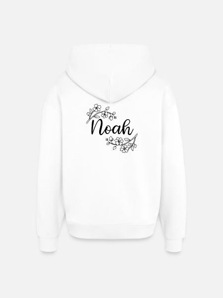 Noah | Name of Name | Vectorgraphic ! - Oversized Unisex Hoodie by Stanley/Stella - white