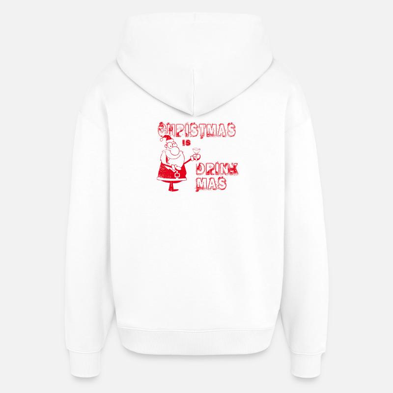 NOËL EST UNE BOISSON - Sweat à capuche unisexe Stanley/Stella Oversized - blanc