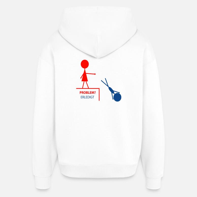 Funny saying – problem? Done! - Oversized Unisex Hoodie by Stanley/Stella - white