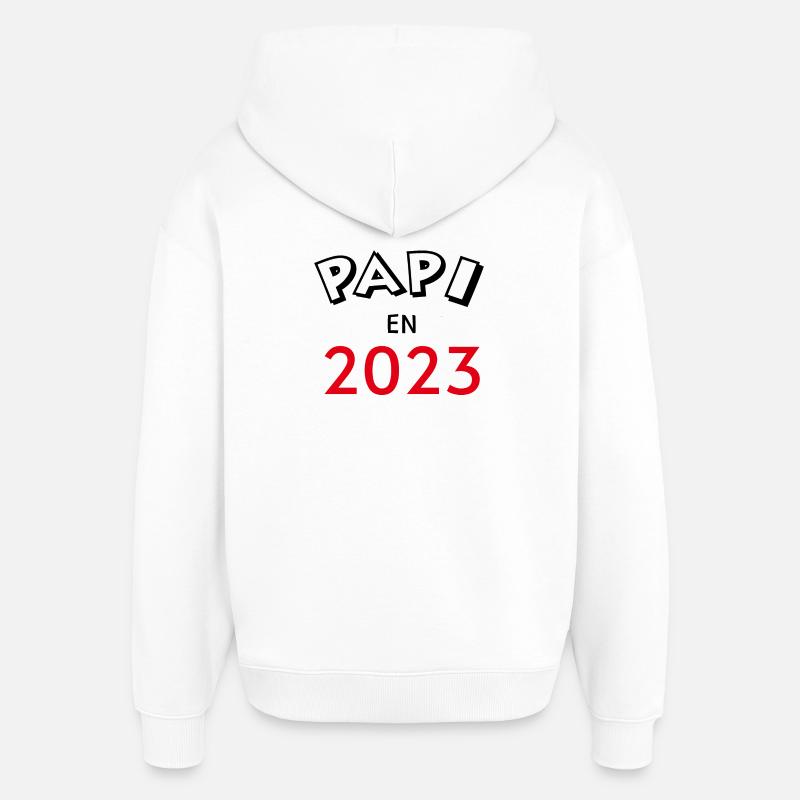 Papi en 2023 - Sweat à capuche unisexe Stanley/Stella Oversized - blanc