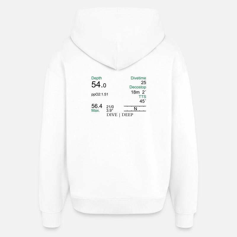 Tauchcomputer - Oversized Unisex Hoodie von Stanley/Stella - Weiß