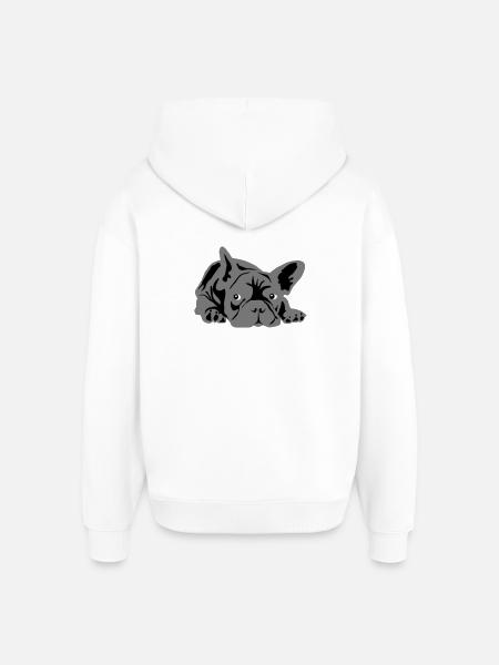 french bulldog 2 colors - Oversized Unisex Hoodie by Stanley/Stella - white