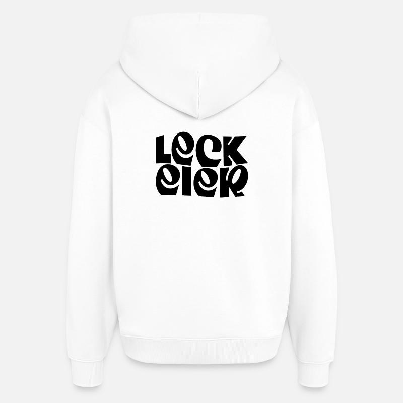 Lécher les œufs - Sweat à capuche unisexe Stanley/Stella Oversized - blanc