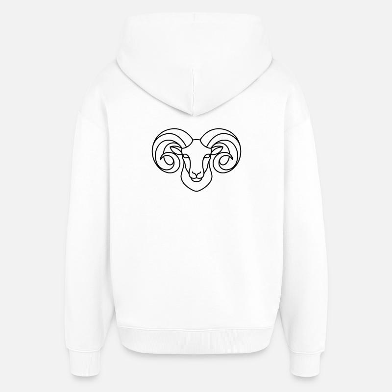 Strong ram's head - Oversized Unisex Hoodie by Stanley/Stella - white