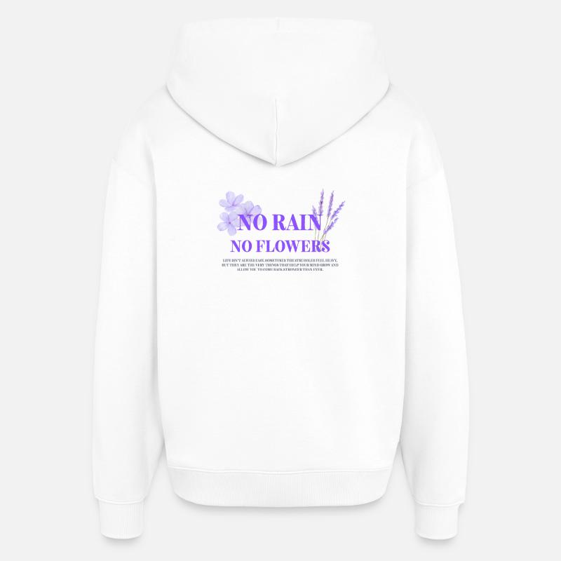 Pas de pluie, pas de fleurs - Sweat à capuche unisexe Stanley/Stella Oversized - blanc